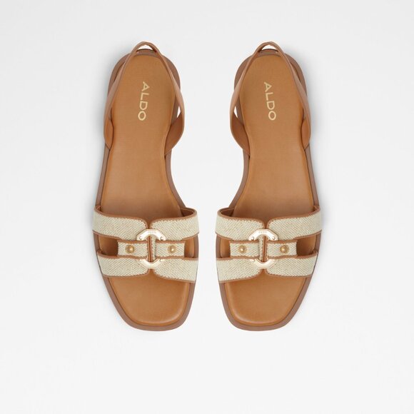 Aldo Shoes - Aldo Fandra Sling Back Sandals Cream Tan Gold Size 7
